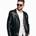 Men’s Black Leather Biker Jacket – Classic Motorcycle Style Outerwear