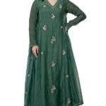 Women Embroidery Solid Anarkali Kurta and Pant Set with Dupatta