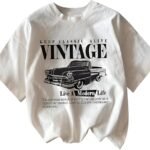 Cotton Blend Oversized Fit Half Sleeve Printed Round Neck T-Shirt for Women