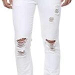 Men’s Ice Blue Slim Fit Heavy Distressed/Torn Jeans