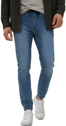 Men's Light Blue Slim Fit Stretch Jogger Jeans