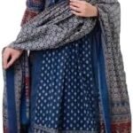 Women’s Rayon Printed Anarkali Kurta and Pant with Dupatta Set