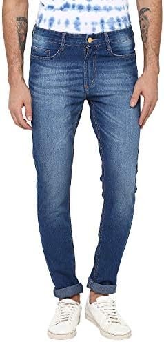 Men's Mid Rise Slim Fit Washed Jeans Stretchable
