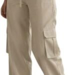 Women’s High Waist Cargo Pant| Stretchable Cotton Blend Utility Pants for Women