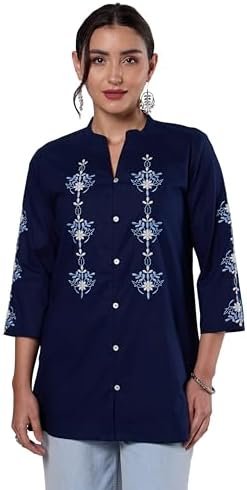 Women’s Pure Cotton Embroidered Short Kurti | Tunic | Short Kurta