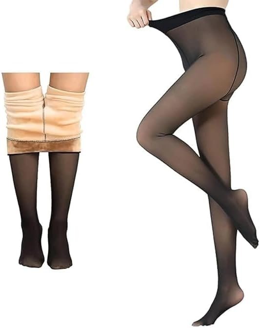 Women Skinny Fit Mid Rise Winter Wear Warm Fleece Thermal Leggings Tights