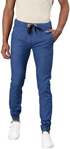 Men's Sky Blue Slim Fit Washed Jogger Jeans Stretchable