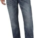 Men’s Stretch Fit Mid Rise Washed Bootcut Jeans Stretchable