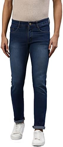 Men's Slim Fit Mid Rise Washed Jeans Stretchable