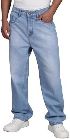 Men’s Classic Relaxed Jeans – Mid-Rise | 100% Cotton | 5 Pocket Styling | Baggy