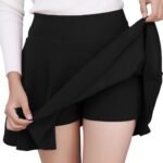 Girl’s/Women’s Classic Stretchy All Time Trendy Skater Skirt with Attached