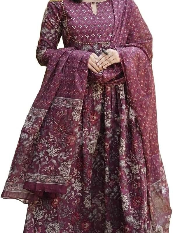 Women Anarkali Kurta and Pant Set With Dupatta
