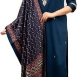 Women’s Chanderi Silk Embroidered Straight Kurta with Pant and Dupatta Sets