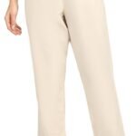 Womens Mid Rise Cotton Relaxed Ankle Pants | 100% Cotton
