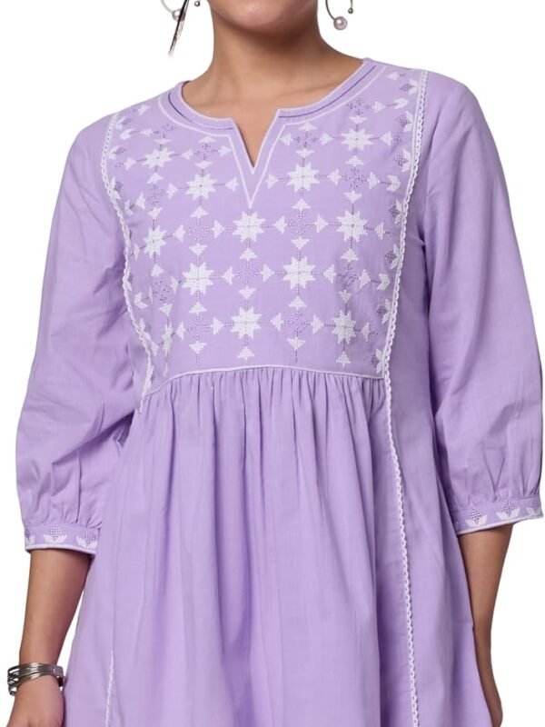 Women’s Pure Cotton Embroidered Short Kurti | Tunic | Short Kurta