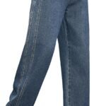Jeans for Men | Loose Fit Light Wash Denim Pants with Wide Leg Streetwear Style